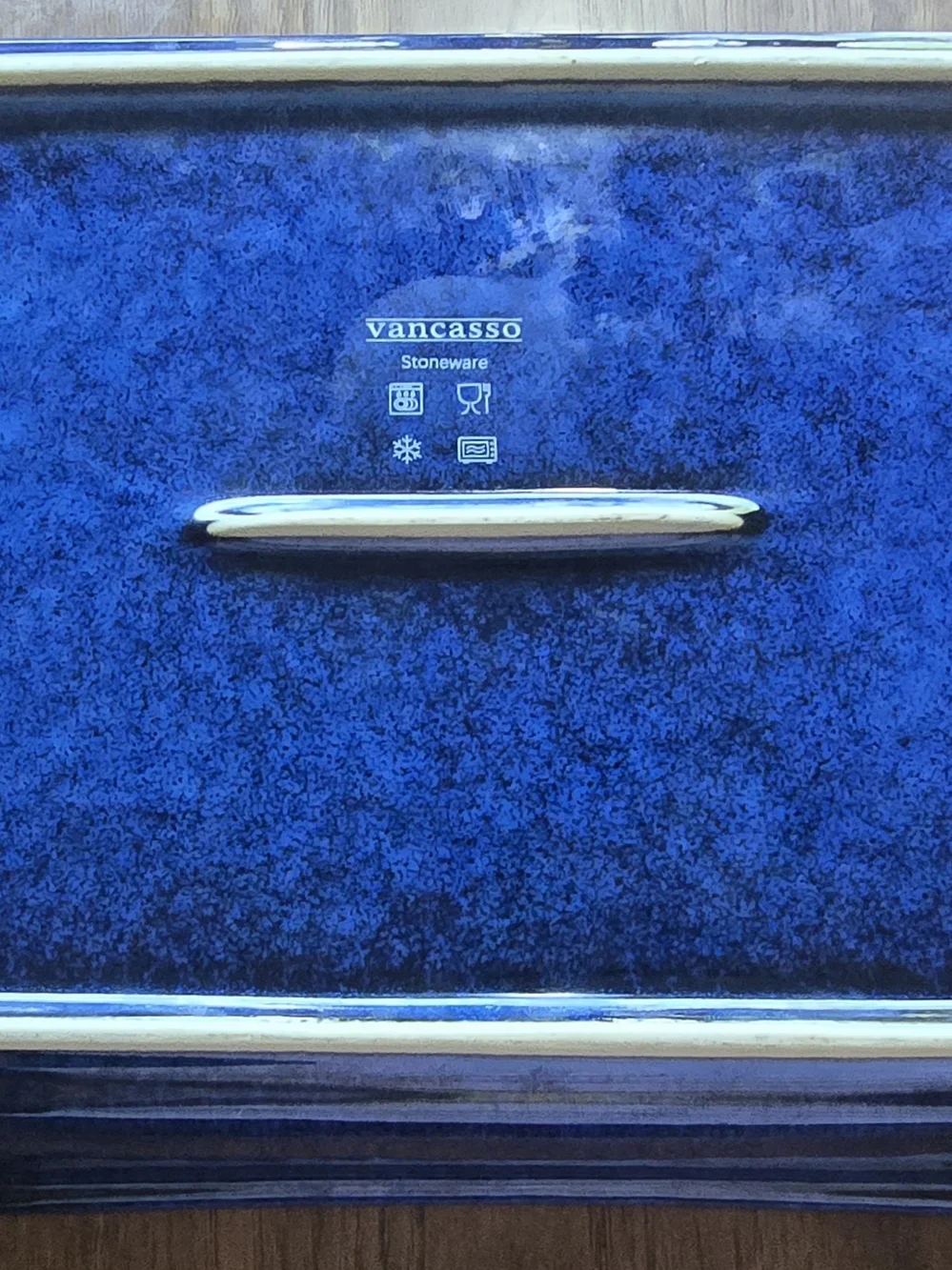 Vancasso 13.8 Qt Blue Rectangular Baker with Lid
